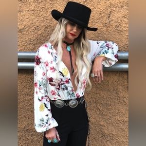 Floral White Bodysuit